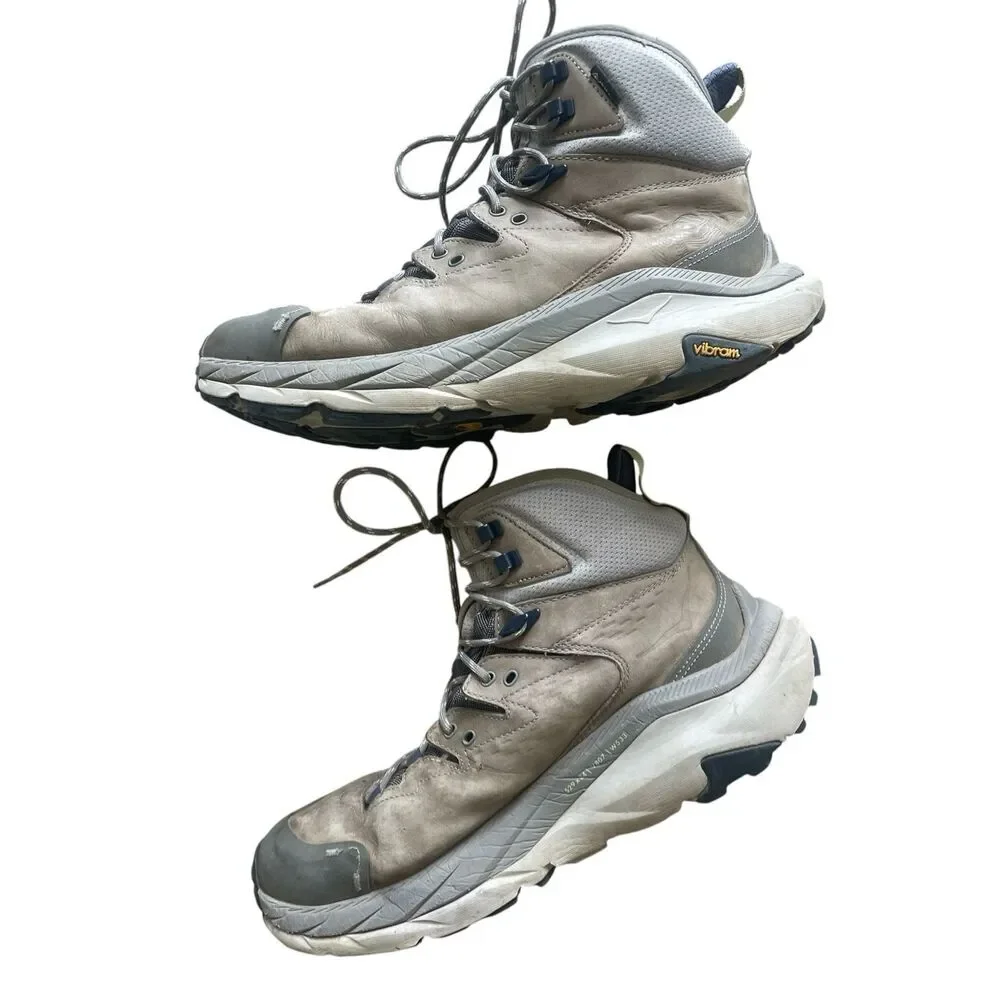 HOKA Kaha 2 Men’s Blue Gray Hiking GTX Boots Shoes Soze 10.5 Goretex